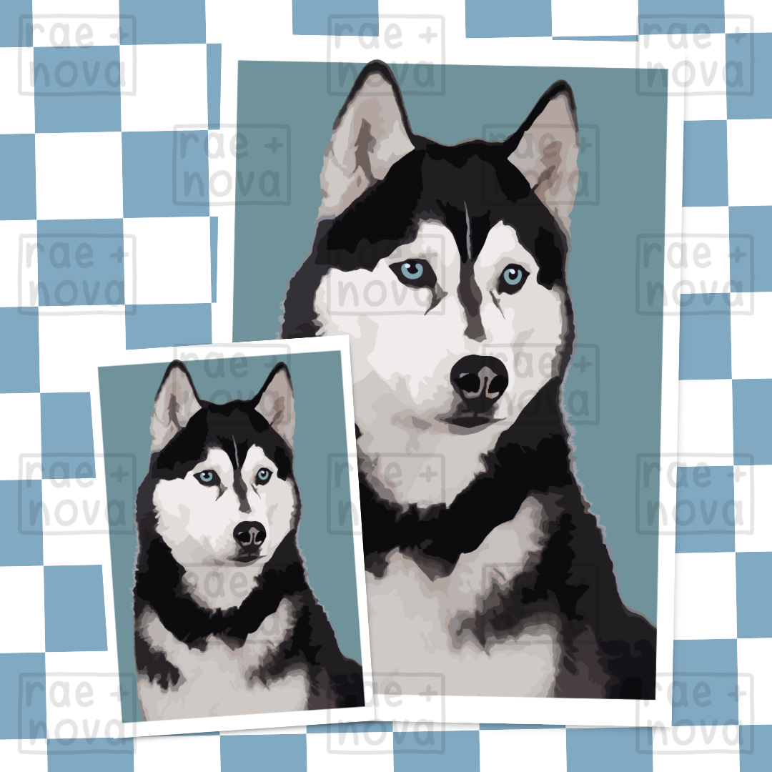 Husky Portrait Art Print