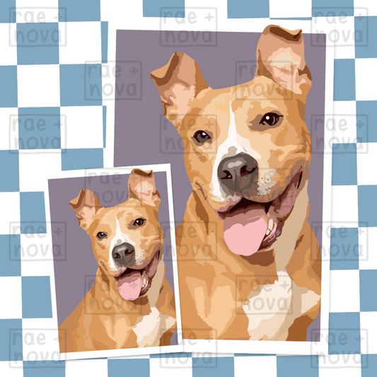 Pitbull Portrait Art Print
