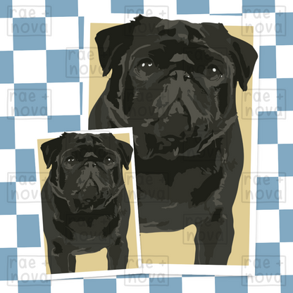 Pug Portrait Art Print