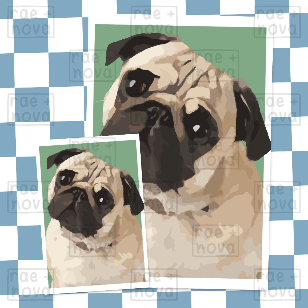 Pug Portrait Art Print