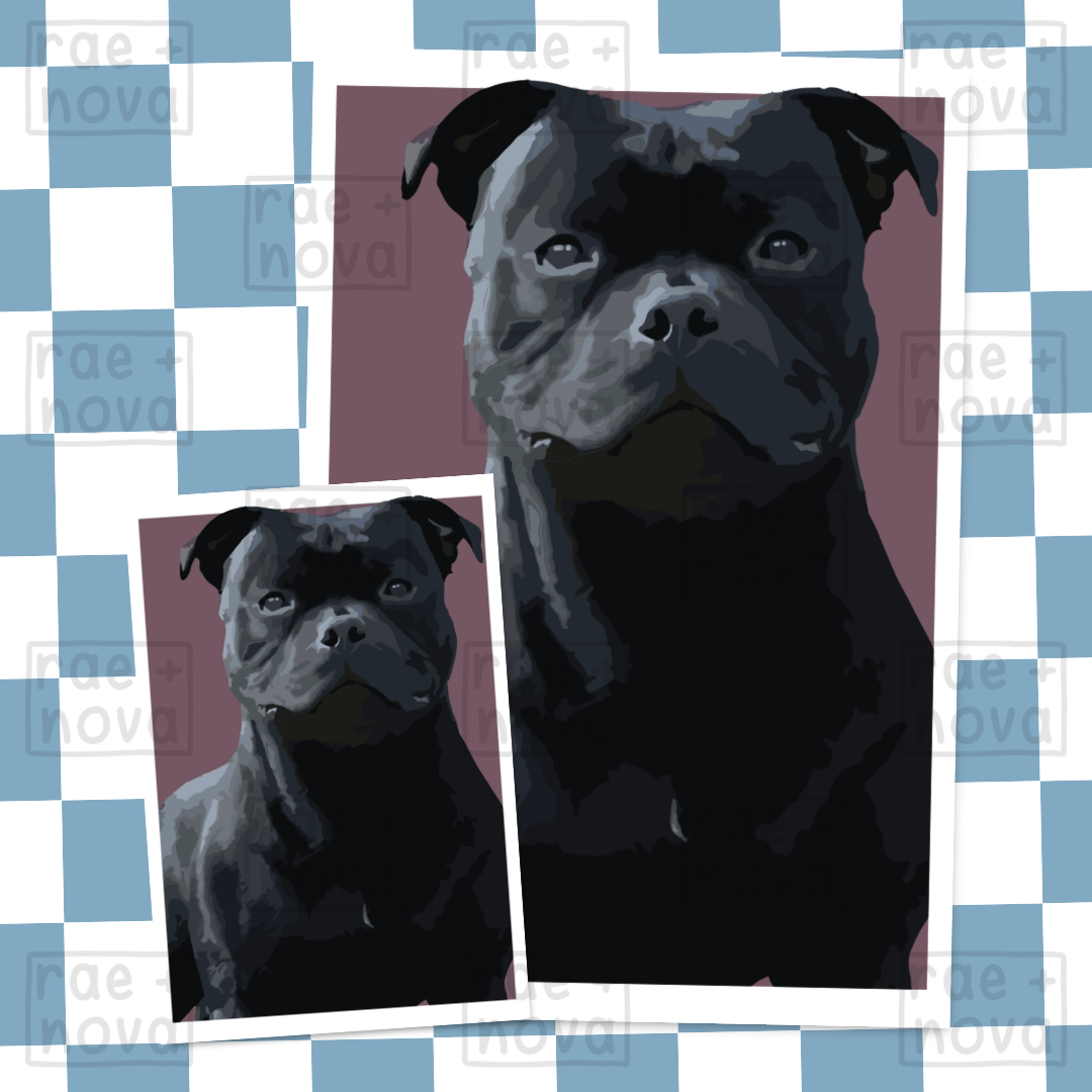 Staffordshire Bull Terrier Portrait Art Print